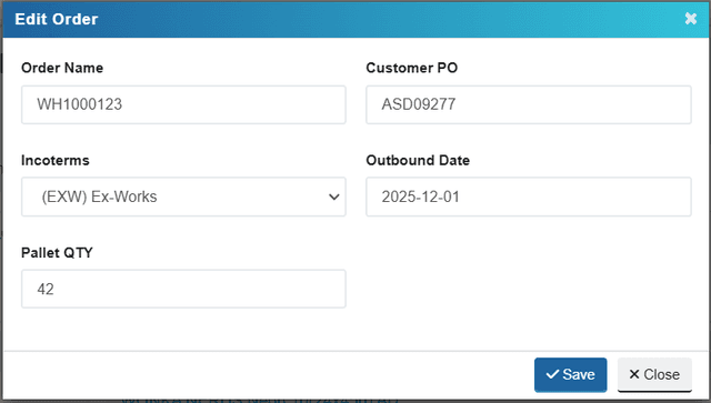 Order Modal